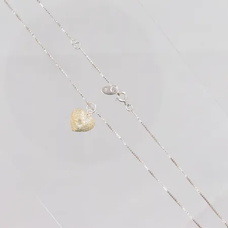 Kedka Venezia längd 40-43cm hänge hjärta 17x13mm, 925/1000 silver Vikt: 3,2 g