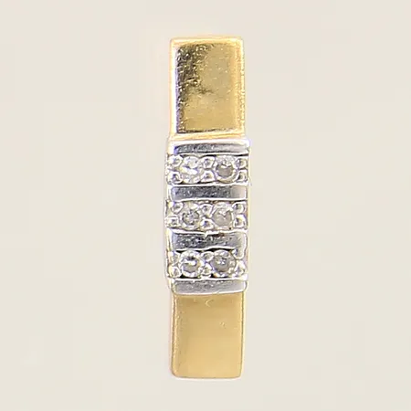 Hänge med diamanter 6x ca 0,01ct 15x3,7mm Guldfynd, vitguldsdetalj 18K  Vikt: 1,5 g