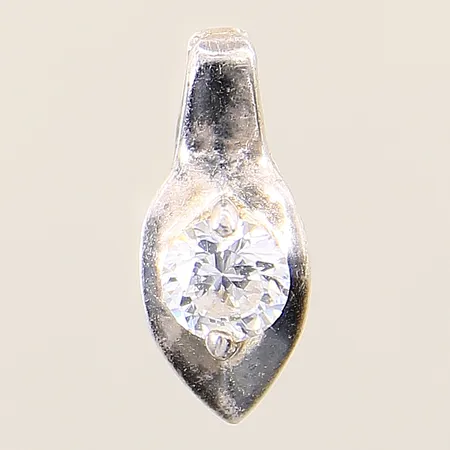 Hänge med vit sten 18x8mm silver 925/1000 Vikt: 1,3 g