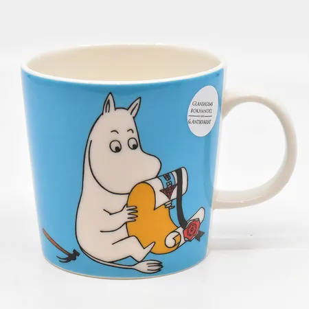 Mugg Mumin Mumintroll turkos (2013 - 2018) 8cm, höjd 8cm Arabia etikettmärkt