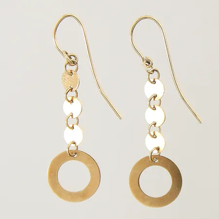 Örhängen med dekor 25x10mm 18K  Vikt: 1,2 g