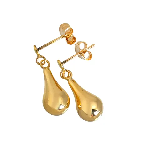 Örhängen Droppar, 18K guld, längd 17 mm, bredd 6 mm, originalploppar, fint skick Vikt: 0,9 g