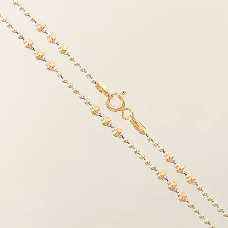 Kedja kullänk längd 51,5cm bredd 1,5-2,5mm tvåfärgad 18K Vikt: 8,8 g