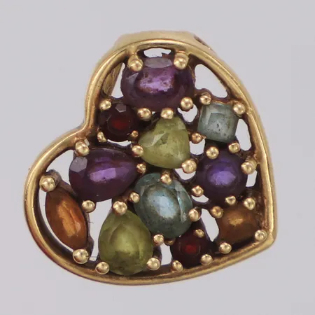 Hänge med färgade stenar längd 14,1mm bredd 15,0mm GHA 18K Vikt: 2,3 g