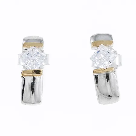 Örhängen Catwalk 5,5x14mm med vit sten (cz) silver 925/1000 2,7g.