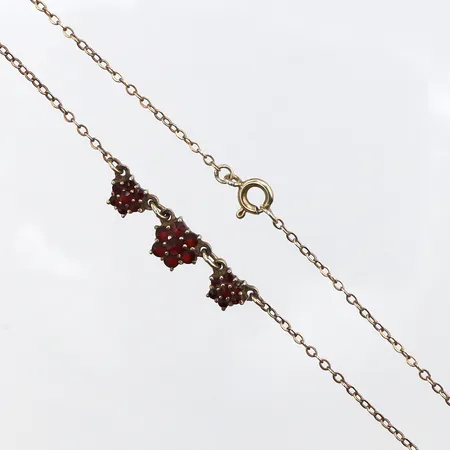 Collier med granater, 42cm, bredd: 1,9mm, förgyllt silver, 830/1000 Vikt: 3,2 g