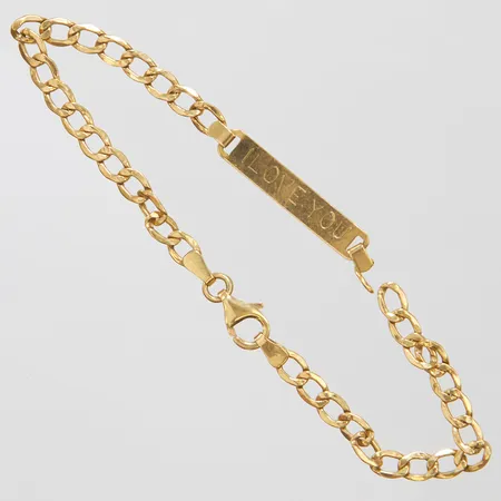 Armband med bricka, gravyr, defekt, 18K Vikt: 4,4g Vikt: 4,4 g