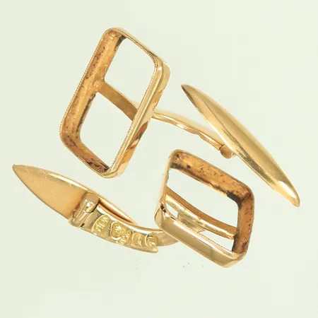 Ett par manschettknappar, 16x12mm, saknar något, 18K 4,7g Vikt: 4,7 g