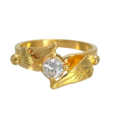 Diamantring, 18K guld, Diamant 0,30ct, tillverkarstämpel BGV, Ronneby, stl:17½ mm, bredd 2-10 mm Vikt: 5 g