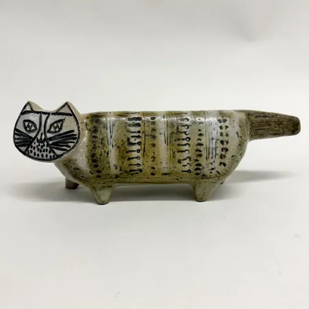 Figurin Katt ur serien Stora Zoo design Lisa Larson (1931-2024), Gustavsberg, längd 32cm, delvis etikettmärkt, stengods