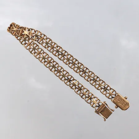 Armband X-länk längd:20cm, bredd: 7,8mm 18K Vikt: 14,7 g