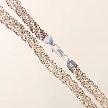 Collier flätad GHA längd 44cm bredd 6,9mm silver 925/1000 Vikt: 17,3 g