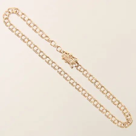 Armband Bismarck längd 18cm bredd 3mm, en länk vriden 18K  Vikt: 2,9 g