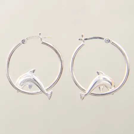Örhängen creoler med delfiner Ø27mm silver 925/1000 Vikt: 3,8 g