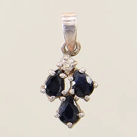 Hänge med vita och blåa stenar 18x7mm silver 925/1000 Vikt: 0,7 g