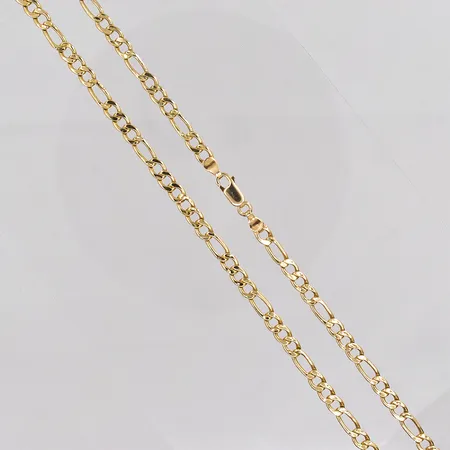 Kedja Figaro längd 62cm bredd ca 5mm, bucklor, 14K Vikt: 10,5 g