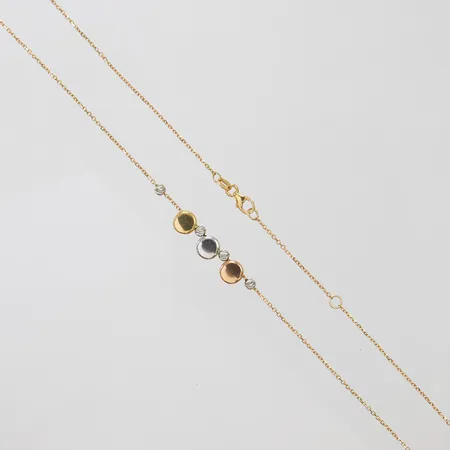 Collier GHA längd 45cm, integrerade hängen i flerfärgat guld, 18K Vikt: 3,3g Vikt: 3,3 g