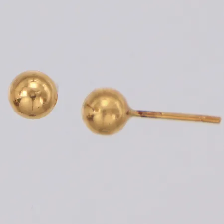 Ett par stiftörhängen kulor, Ø4,9mm, saknar snurrebussar, 18K Vikt: 0,3 g