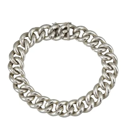 Armband Pansar silver 830/1000, längd 20 cm, bredd 12,5 mm, ej massiv, svensk kontroll/importstämpel  Vikt: 23,5 g
