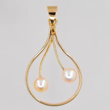 Hänge med pärlor 40x22mm, gravyr, 18K Vikt: 7,3 g