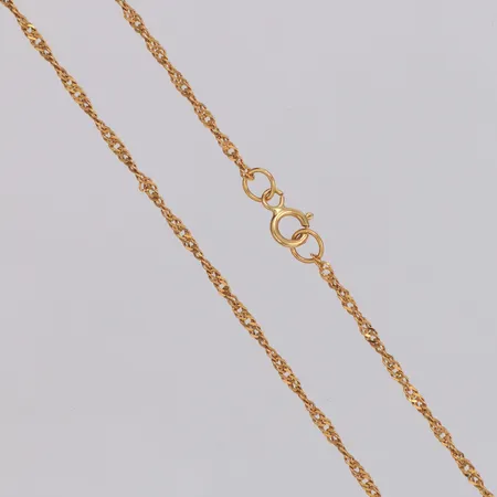 Kedja Singapore längd 45,5mm bredd 1,3mm 18K  Vikt: 2,2 g