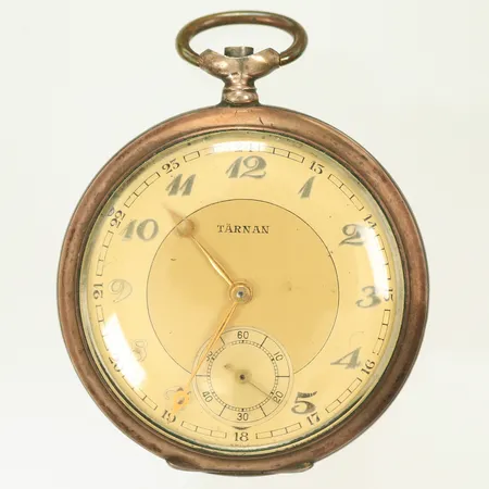 Fickur Tärnan Ø50mm Spiral Breguet, yttre boett Boliden silver 800/1000-delar, boettnr:404365, krona saknas. 72,6g totalt Skickas med paket.