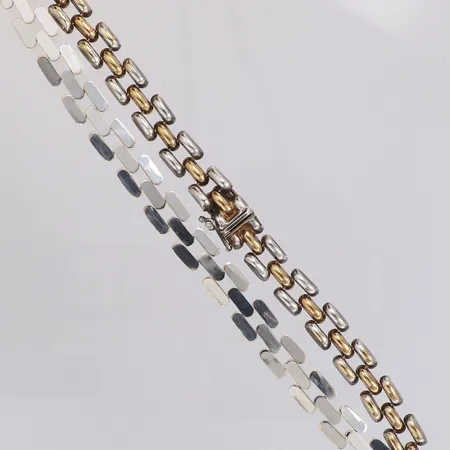 Collier, längd 41cm, bredd 8,8mm, delvis förgyllt, 925/1000 silver Vikt: 29,8 g