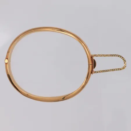 Armring Ø56,0mm bredd 8,6mm säkerhetskedja repig 14K Vikt: 12,5 g