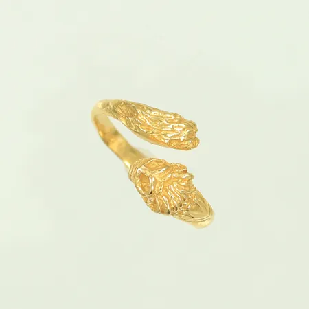 Ring "lejon" reglerbar storlek (ojämn skena) 18K 3,9g 