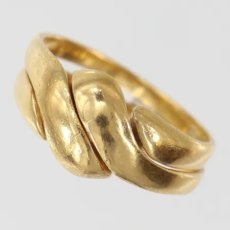 Ring två skenor stl:17 bredd 1,9-8mm 18K.  Vikt: 5,1 g