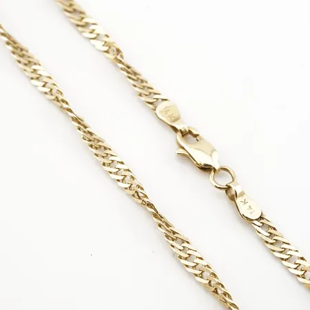 Halskedja, 48cm, bredd 3mm, 14k Vikt: 5,8 g