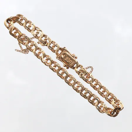 Armband Bismarck 19cm, bredd: 6,1mm, defekt säkerhetskedja, slitna länkar, 18K Vikt: 11,9 g