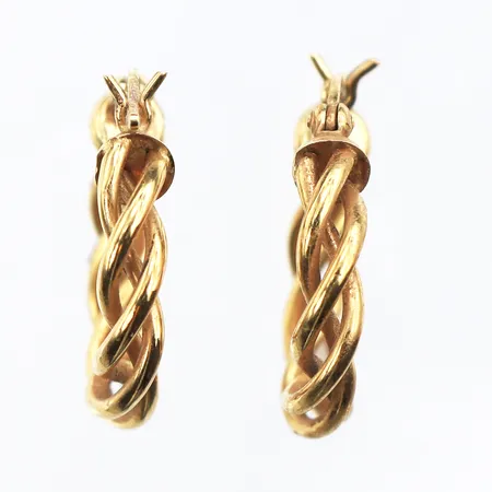 Ett par örhängen creoler, Ø19mm, bredd: 3,7mm, Guldfynd 18K Vikt: 2,5 g