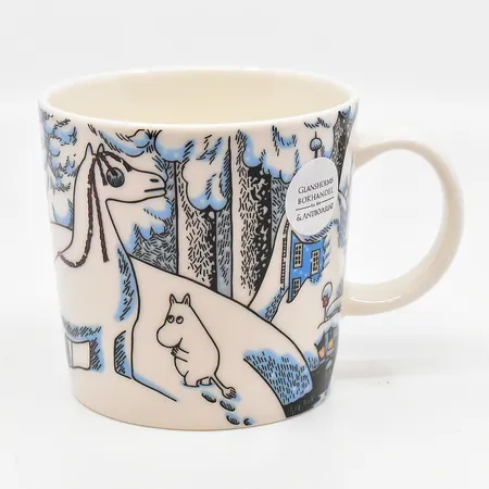 Mugg Mumin Snöhästen år 2016 8cm höjd 8cm Arabia etikettmärkt