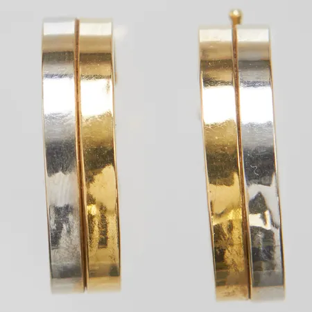 Örhängen creoler tvåfärgade Ø23mm, bredd 6mm, ihåliga, 18K Vikt: 3,8g Vikt: 3,8 g