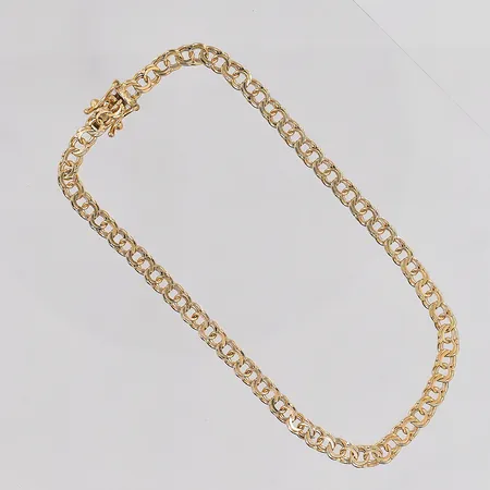 Armband Bismarck längd 20cm bredd ca 4mm, skadad länk, 18K Vikt: 5,5 g