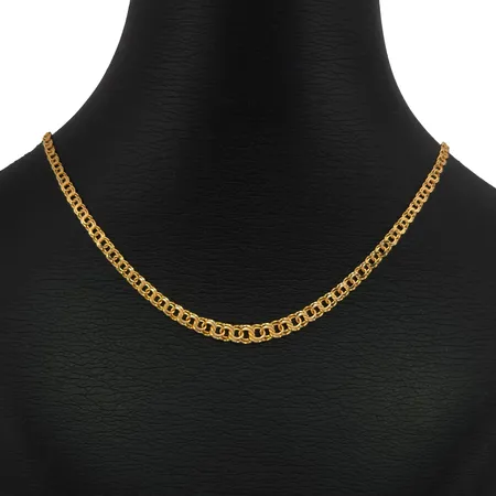 Halskedja Bismarck, 18K guld, doserad modell, Guldsmed Sture Rosin (SR), svensk kontrollstämpel, längd 43,5 cm, bredd 2,5-4,3 mm, fint skick Vikt: 6,3 g