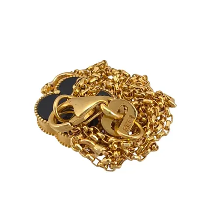 Collier, 18K guld, svart sten, defekt Vikt: 2,4 g