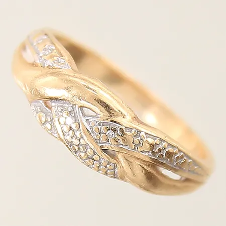 Ring med diamanter 2x ca 0,005ct stl:17 bredd 2mm 18K Vikt: 2,9 g