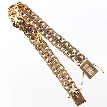 Armband x-länk, längd: 19,5cm, bredd: 10mm, Guldvaruaktiebolaget G. Dahlgren & Co Ab, 18K Vikt: 29 g