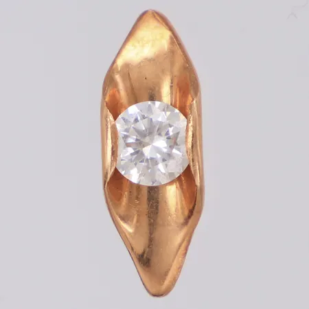 Hänge med vit sten längd 17,2mm bredd 6,0mm 14K  Vikt: 1,2 g