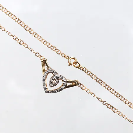 Collier Bismarck med integrerat hänge med diamanter 21 x ca. 0,005ct, 38cm, bredd: 2,5mm, hängets mått: 26x15mm, 18K Vikt: 5,4 g