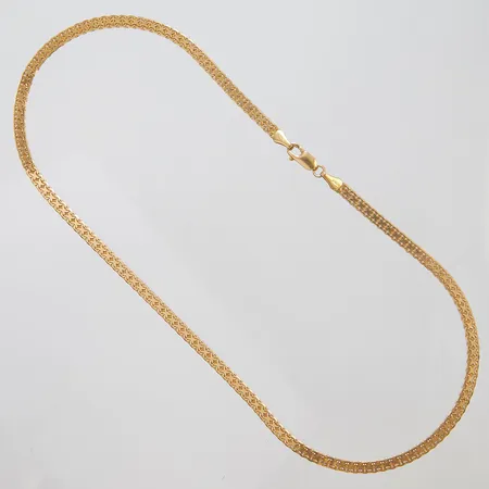 Kedja manglad X-länk längd 42cm, bredd 3,8mm, italienska stämplar, en bucklig länk, 18K Vikt: 13,2g Vikt: 13,2 g