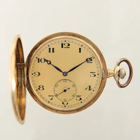 Savonette, 18K, manuell, boett-nr: 67991,  Ø49mm, innerboett i metall, bucklig, repig, fungerar ej, monogramgravyr, bruttovikt: 74,9g