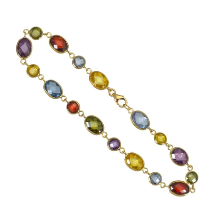 Armband, 18K guld, Guldfynd (GHA) 20040124, Kubisk Zirkonia, längd 19,0 cm, bredd 5,3-6,3 mm, fint skick, stenar utan anmärkning, ordinarie nypris hos Guldfynd 8498 kr Vikt: 7 g