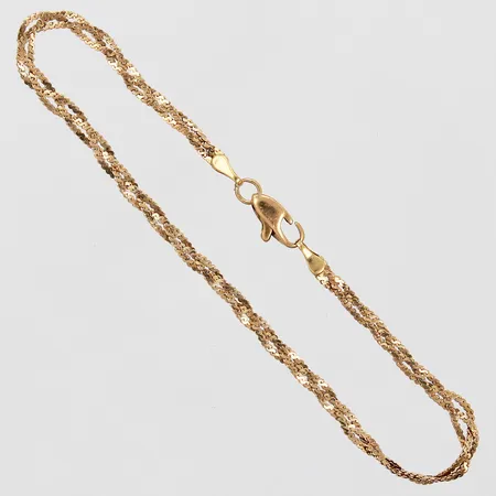Armband flätad längd: ca 18½cm bredd: ca 3mm 18K  Vikt: 2,9 g