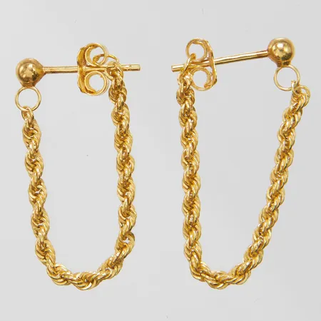 Örhängen med kedja, stift, längd ca 28,5mm, 18K Vikt: 1,3g Vikt: 1,3 g