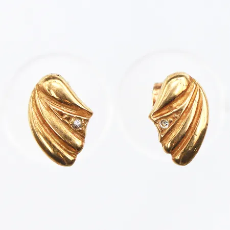 Ett par Örhängen, bredd:7,8mm, 18K Vikt: 1,5 g