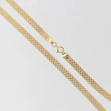 Kedja X-länk längd 40cm, bredd ca 4mm, något ojämn länk, 18K Vikt: 4,7 g