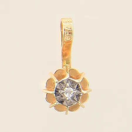 Hänge med diamant 0,01ct 10x5mm vitguldsdetaljer 18K  Vikt: 0,4 g
